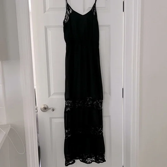 Wet Seal Dresses | Wet Seal Black Lace Boho Maxi Dress With Adjustable Straps | Size M | Color: Black | Size: M | Secretstylings's Closet Wet Seal Dresses | Wet Seal Black Lace Boho Maxi Dress With Adjustable Straps | Size M | Color: Black | Size: M | Secretstylings's Closet